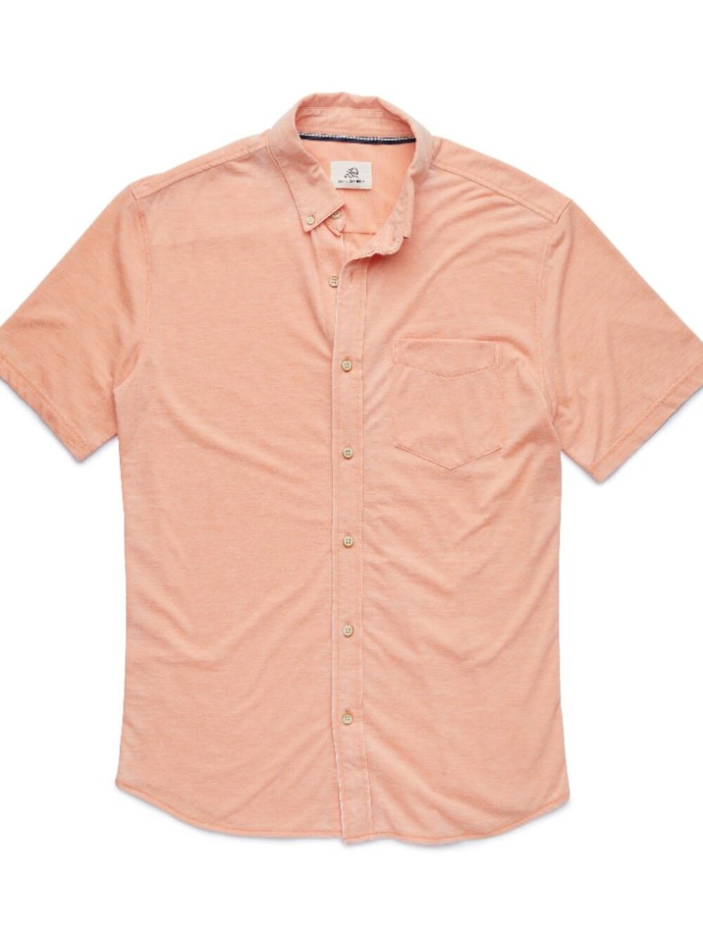 Surfside Supply Bright Orange Burnout Knit Short Sleeve Vintage Shirt With Front